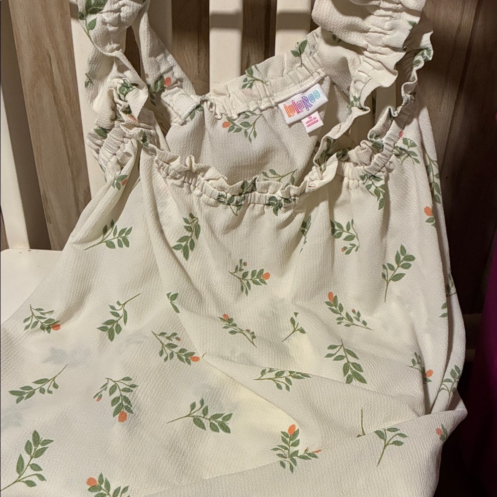 LuLaRoe Cream Floral Dress